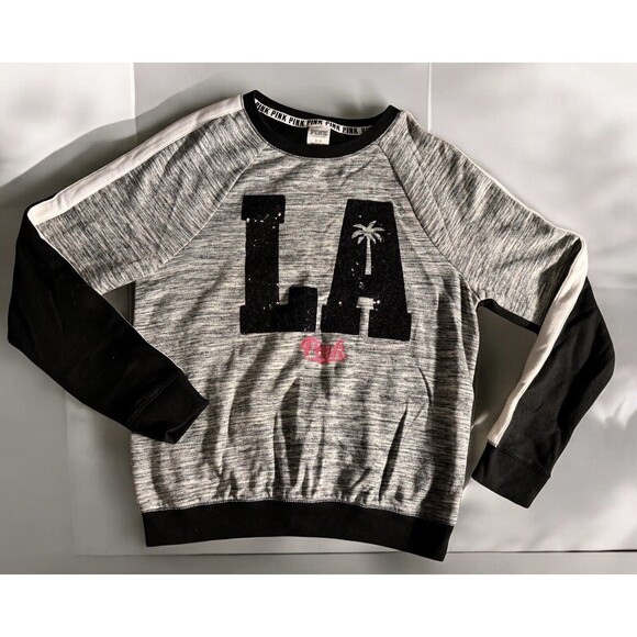 Victoria's Secret PINK Los Angeles Bling Crew Sweatshirt Small S - Picture 1 of 8